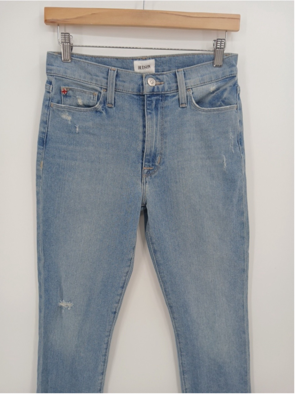 Hudson Jeans Blair High Rise Straight Crop Womens Size 26 Blue Distressed - Picture 6 of 16